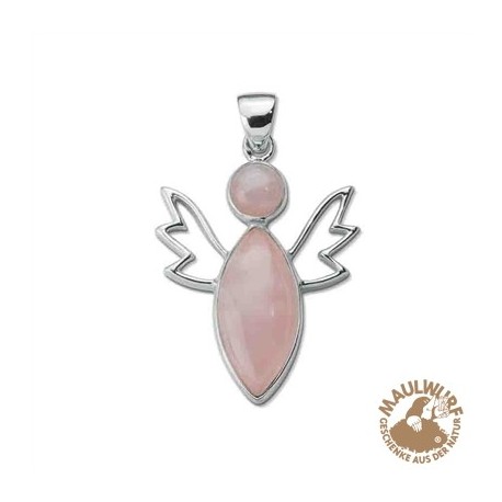 Anhänger Licht-Engel Rosenquarz (Liebe) 4,7 cm 925er Silber