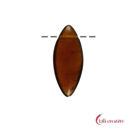 Navette gebohrt Bernstein Indonesien 4 - 5 cm