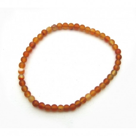 Kugel-Armband Carneol (erhitzt) matt 4 mm