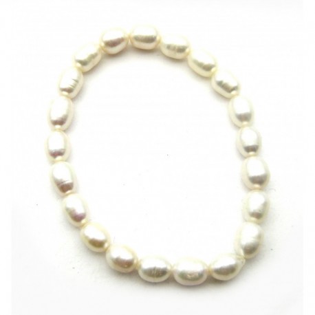 Armband Süßwasserzucht-Perle Reiskorn 8 - 9 mm