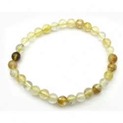 Kugel-Armband Bergkristall mit Eiseneinschluß Golden Healer 6 mm