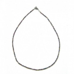 Kugel-Kette Mix Rubin Saphir (stabilisiert) facettiert 2 mm 45 cm lang 925er Silber-Verschluss