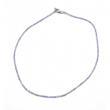 Kugel-Kette Amethyst facettiert 2 mm 45 cm lang 925er Silber-Verschluss