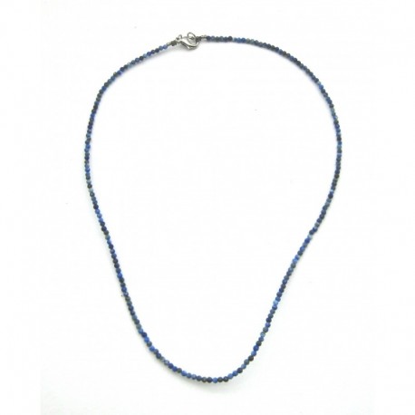 Kugel-Kette Lapislazuli AB facettiert 2 mm 45 cm lang