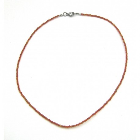 Kugel-Kette Carneol (erhitzt) facettiert 2 mm 45 cm lang