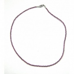 Kugel-Kette Rubin (stabilsiert) facettiert 2 mm 45 cm lang