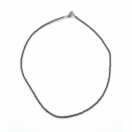 Kugel-Kette Turmalin schwarz (stabilisiert) facettiert 2 mm 45 cm lang