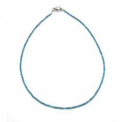 Kugel-Kette Apatit blau (stabilisiert) facettiert 2 mm 45 cm lang
