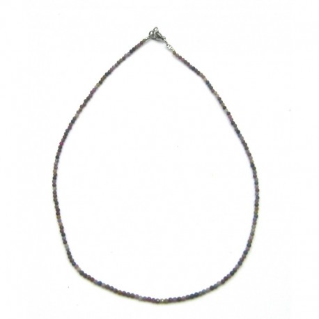 Kugel-Kette Mix Rubin Safir (stabilisiert) facettiert 2 mm 45 cm lang