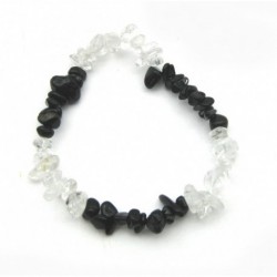 Splitter-Armband Mix Bergkristall Turmalin schwarz (stabilisiert)
