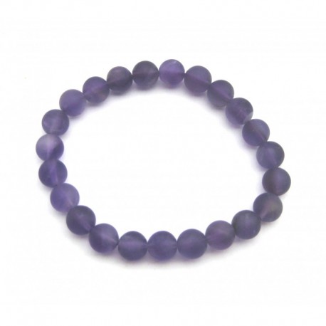 Kugel-Armband Amethyst matt 8 mm