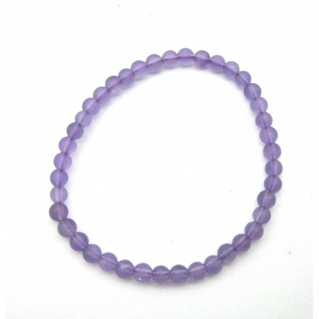 Kugel-Armband Amethyst matt 4 mm
