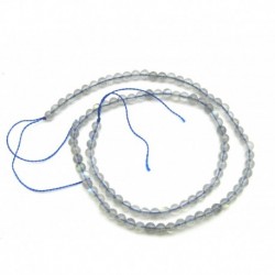 Strang Kugel Labradorit grau mit Blauschimmer 4 mm 39 cm lang