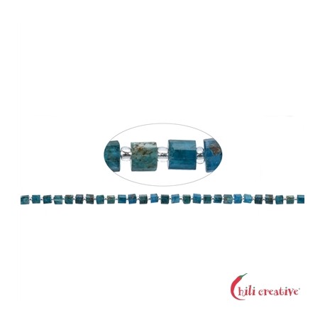 Strang Zylinder Apatit (stab.) facettiert 5 - 6 x 5 mm