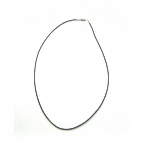 Synthetikband schwarz mit Karabiner-Verschluß 1 mm 40 cm lang
