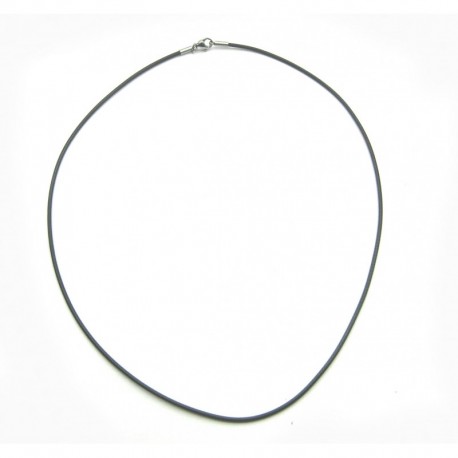 Synthetikband schwarz mit Karabiner-Verschluß 1 mm 60 cm lang