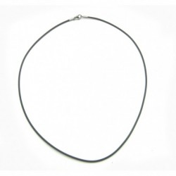 Synthetikband schwarz mit Karabiner-Verschluß 1 mm 45 cm lang