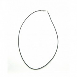 Synthetikband schwarz mit Karabiner-Verschluß 1,5 mm 45 cm lang