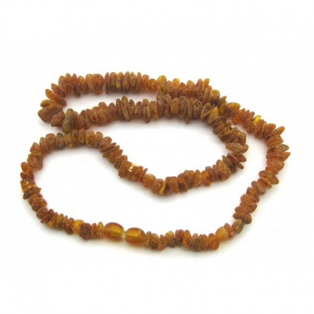 Splitter-Kette Bernstein roh 45 cm mit Drehverschluß