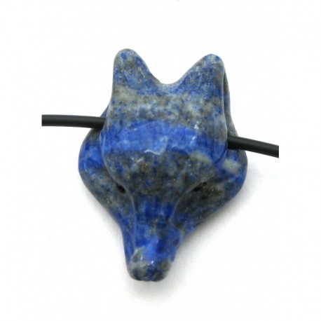Anhänger gebohrt Fuchskopf Lapislazuli 3 cm