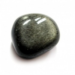 Trommelstein Obsidian Silber 1 Stück