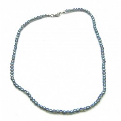 Kugel-Kette Aqua Aura blau-bunt Bergkristall behandelt 4 mm 45 cm lang