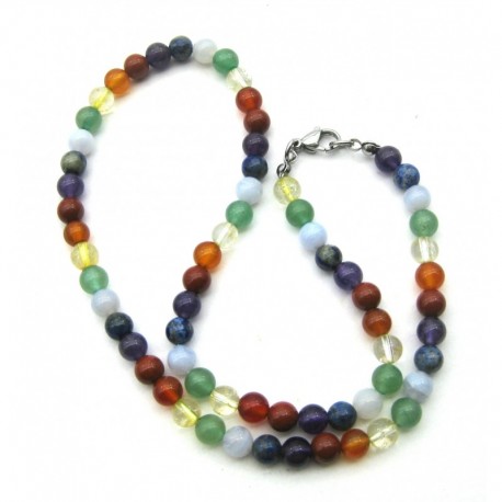 Kugel-Kette Chakra teil erhitzt 6 mm 45 cm lang