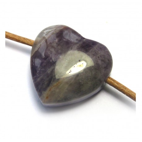 Herz gebohrt Amethyst 20 mm