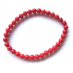 Kugel-Armband Koralle rot (gefärbt, stabilisiert) 6 mm