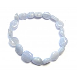 Nugget-Armband flach Chalcedon blau 10 mm