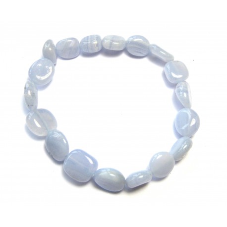 Nugget-Armband flach Chalcedon blau 10 mm