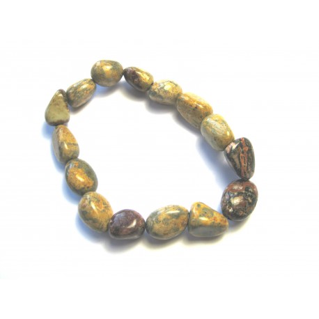 Nugget-Armband klein Rhyolith Leoparden