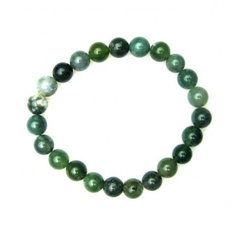 Kugel-Armband Moosachat 8 mm