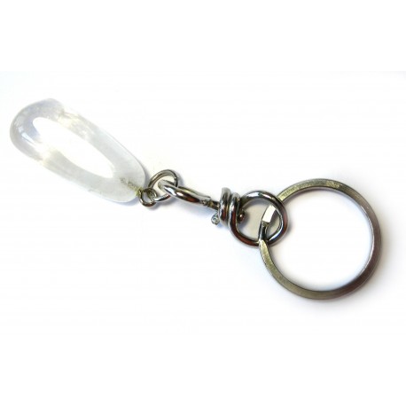 Schlüsselanhänger Trommelstein Rosequarz