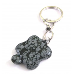 Schlüsselanhänger Schildkröte Obsidian Schneeflocke