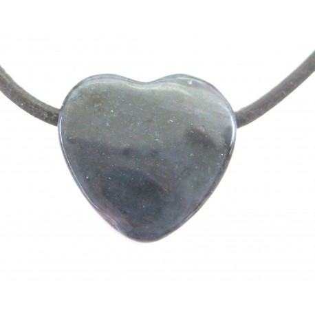 Herz gebohrt Dumortieritquarz 15 mm