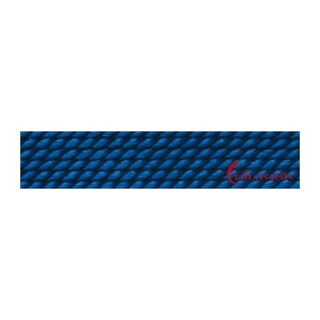Perlfädelseide Synthetik blau dunkel Nr. 2 0,45 mm/2m + Vorfädelnadel