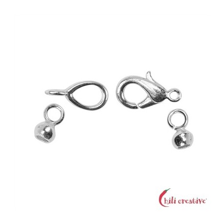 Karabiner Komplettset Doublé versilbert 1 Set