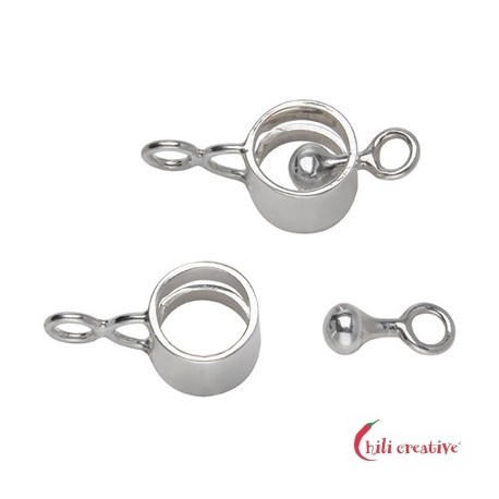 Ring-Klöppel-Verschluß 10 mm Silber 1 Stück