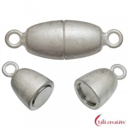 Magnet-Schließe oval 8 mm Silber matt 1 Stück