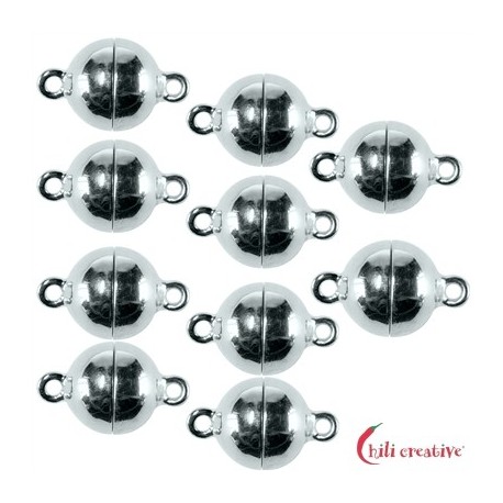 Magnet-Schließe rund 8 mm Silber VE 10 Stück