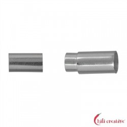Magnet-Schließe Zylinder für 5 mm-Bänder Silber 1 Stück