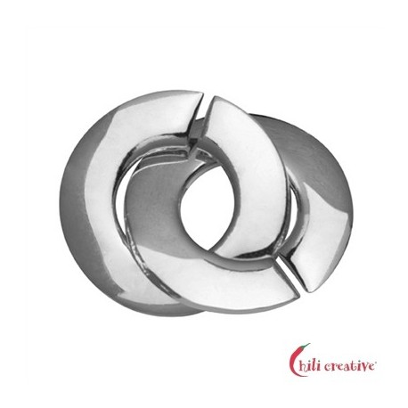 Ring-Ring-Verschluß rund 14 mm Silber 1 Stück
