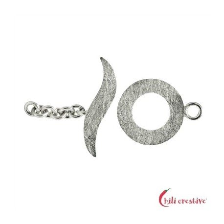 Knebel-Verschluß Design 25 mm Silber matt 1 Stück