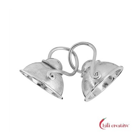 Haken mit Halbschale 20 mm Silber matt 1 Stück