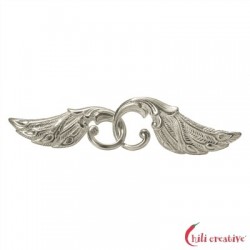 Pfauen-Flügel 42 mm Silber 1 Stück