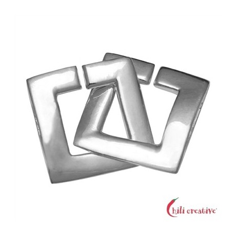 Ring-Ring-Verschluß quadratisch 14 mm. Silber matt 1 Stück