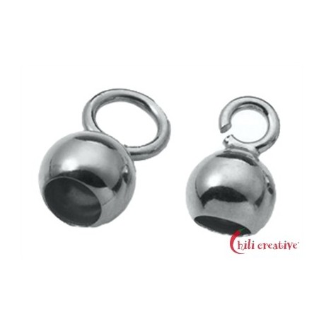 Endkapseln große Öse 3,5 mm Silber VE 10 Stück