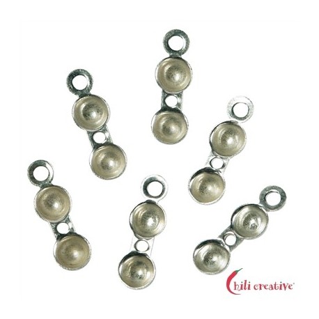 Klappkapseln mit Fadenloch 4 mm Silber VE 20 Stück