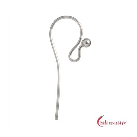 Ohrhaken geschwungen 25 mm Silber VE 12 Stück